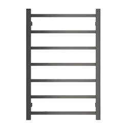 750Hx500Wx120D mm Square Gunmetal Grey Heated Towel Rail 7 Bars