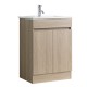 DNF SLIM 600X360X830MM PLYWOOD FLOOR STANDING VANITY - LIGHT OAK WITH CERAMIC TOP