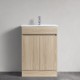 DNF SLIM 600X360X830MM PLYWOOD FLOOR STANDING VANITY - LIGHT OAK WITH CERAMIC TOP
