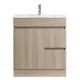 DNF SLIM 750X360X830MM PLYWOOD FLOOR STANDING VANITY - LIGHT OAK WITH CERAMIC TOP