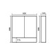 600x140x800mm Plywood 2-Door Light Oak Mirror Cabinet 