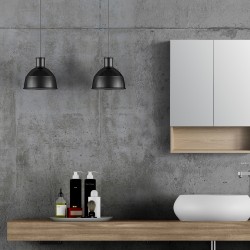 600x140x800mm Plywood 2-Door Light Oak Mirror Cabinet 