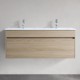 DNW 1200X460X480MM Plywood Wall Hung Vanity - Light Oak With Double Ceramic Top