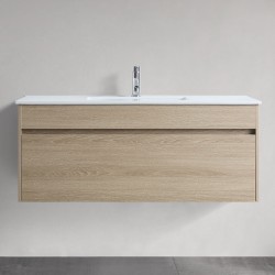 DNW 1200X460X480MM Plywood Wall Hung Vanity - Light Oak With Single Ceramic Top