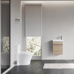 DNW 400X220X530MM Plywood Wall Hung Vanity - Light Oak With Ceramic Top