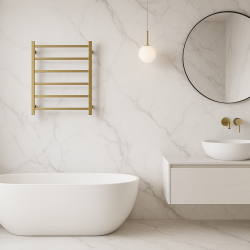 750Hx500Wx120D Gold Electric Heated Towel Rack 7 Bars