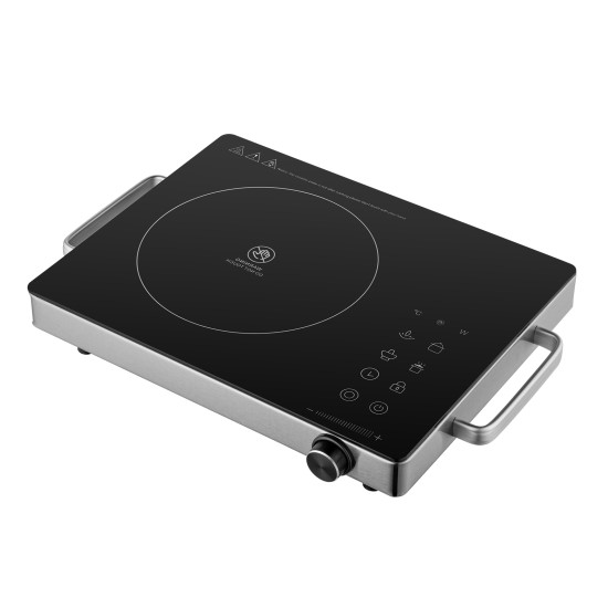 Portable Infrared Ceramic Cooktop 2800W Countertop Burner with Dual Heating Rings No EM Radiation 