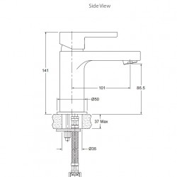 Englefield Studio Pin Basin Mixer Matte Black