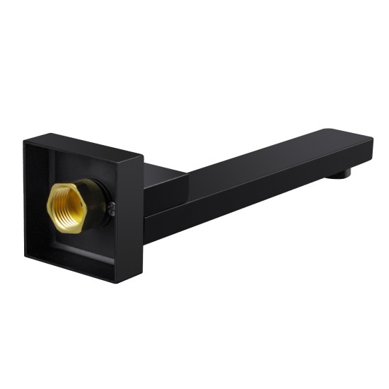 Aquatica All Pressures Mia2 40mm Shower Mixer With Square Swivel Bath Spout Matte Black Set