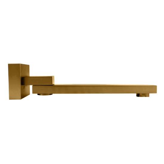 Brushed Yellow Gold Bath/Basin Swivel Wall Mounted Spouts Tapware Bathtub Faucet