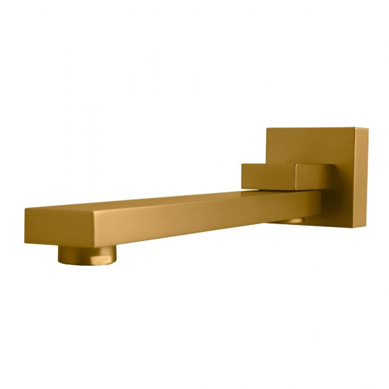 Brushed Yellow Gold Bath/Basin Swivel Wall Mounted Spouts Tapware Bathtub Faucet