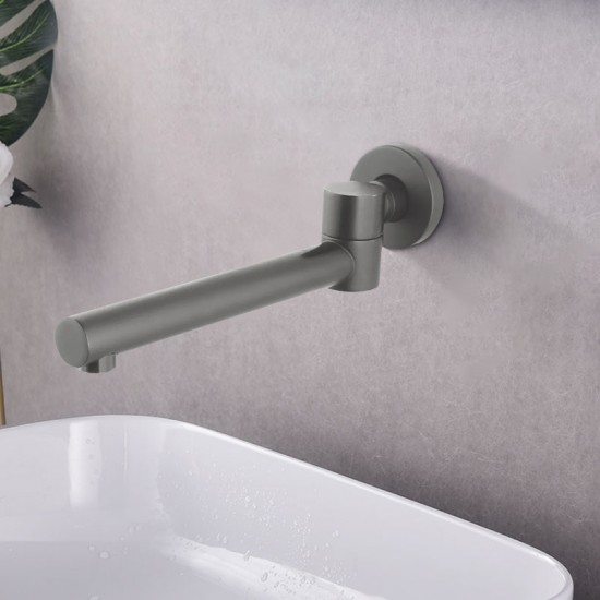 Euro Round Gunmetal Grey Bathtub/Basin Swivel Wall Spouts Tapware Bathtub Faucet