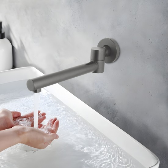 Euro Round Gunmetal Grey Bathtub/Basin Swivel Wall Spouts Tapware Bathtub Faucet