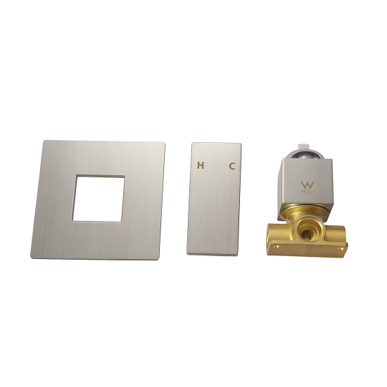 Ottimo/Omar Brushed Nickel Square Shower Bath Mixer Tap