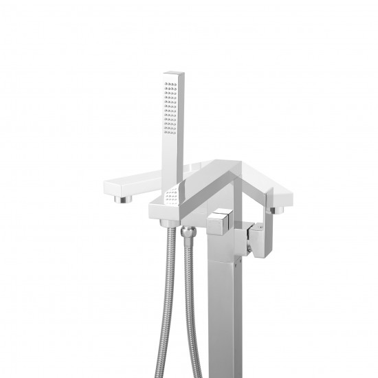 Chrome Freestanding Bath Mixer Taps With Hand held Shower Tapware Bathtub Faucet 