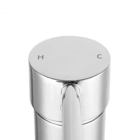 Euro Round Chrome Tall Basin Mixer Taps Tall Tapware