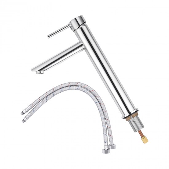 Euro Round Chrome Tall Basin Mixer Taps Tall Tapware