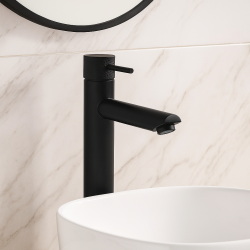 Lattice Edition Black Tall Basin Mixer Tap Black Taps Tall Tapware 