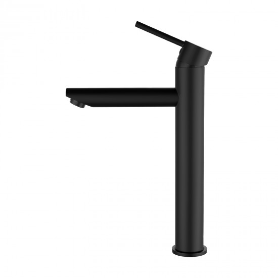 Euro Round Nero Black Tall Basin Mixer Tap Black Taps Tall Tapware 
