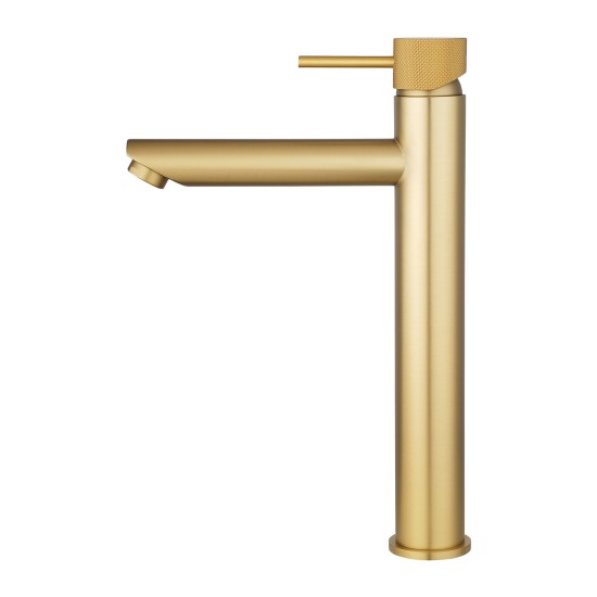 Lattice Edition Solid Brass Brushed Yellow Gold Tall Basin Mixer Bathroom Vanity Tap