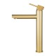 Lattice Edition Solid Brass Brushed Yellow Gold Tall Basin Mixer Bathroom Vanity Tap