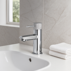 Lattice Edition Round Chrome Bathroom Basin Mixer Tap vanity Tap