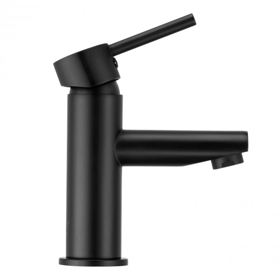 Euro Round Nero Matt Black Bathroom Basin Mixer Tap Black Tap