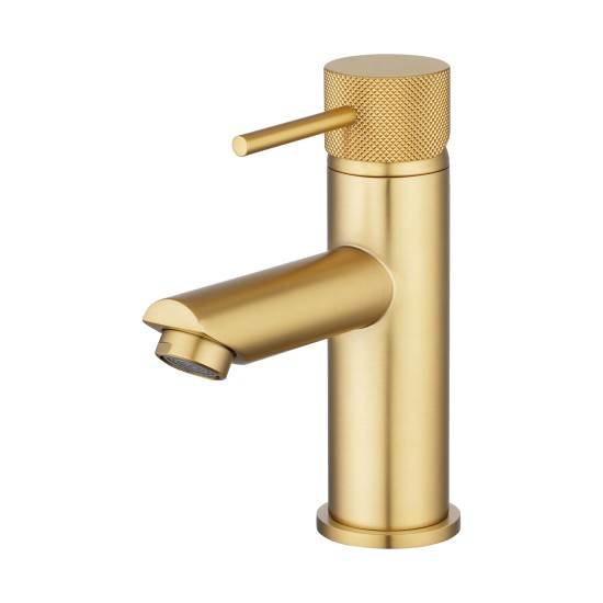 Lattice Edition Solid Brass Brushed Yellow Gold Basin Mixer Tap Bathroom Vanity Tap