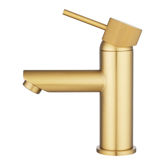 Lattice Edition Solid Brass Brushed Yellow Gold Basin Mixer Tap Bathroom Vanity Tap