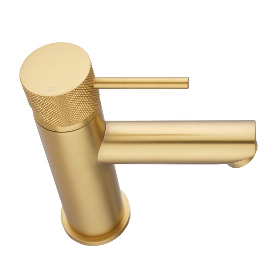 Lattice Edition Solid Brass Brushed Yellow Gold Basin Mixer Tap Bathroom Vanity Tap