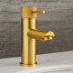 Lattice Edition Solid Brass Brushed Yellow Gold Basin Mixer Tap Bathroom Vanity Tap
