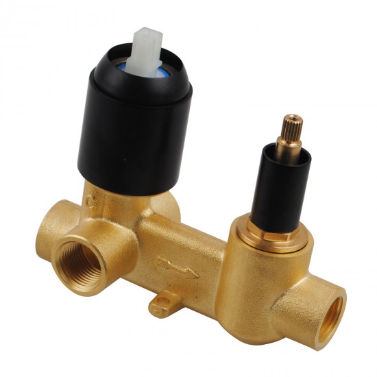 Euro Round Nero Matt Black Shower/Bath Mixers Diverter