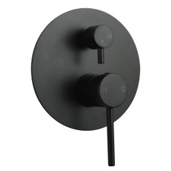 Euro Round Nero Matt Black Shower/Bath Mixers Diverter