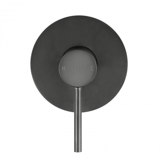 Round Gunmetal Grey Shower/Bath Wall Mixer Stainless steel