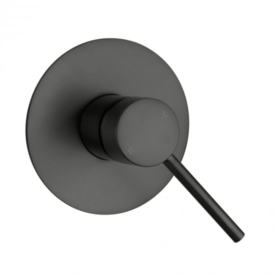 Round Gunmetal Grey Shower/Bath Wall Mixer Stainless steel