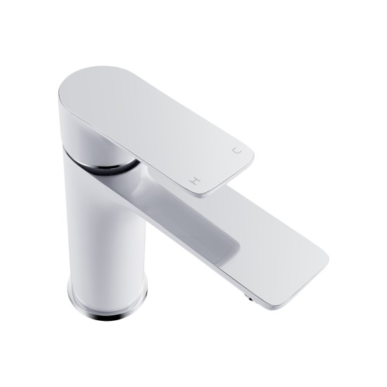 Round Chrome Shower Slider with Sliding Handpiece Holder & Soap Dish With Solid Brass White & Chrome Basin Mixer Tap Combo