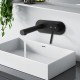 Euro Matt Black Round Bathtub/Basin Wall Mixer With Spout Color Up Extend