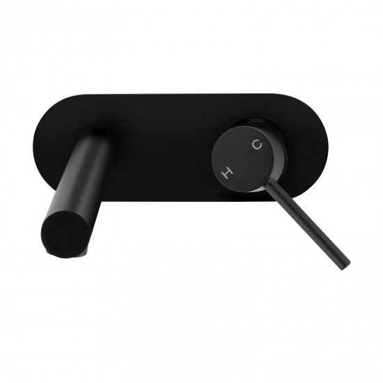 Euro Matt Black Round Bathtub/Basin Wall Mixer With Spout Color Up Extend