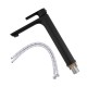 Matt Black Bathroom Tall Basin Mixer Tap Black Vanity Tap