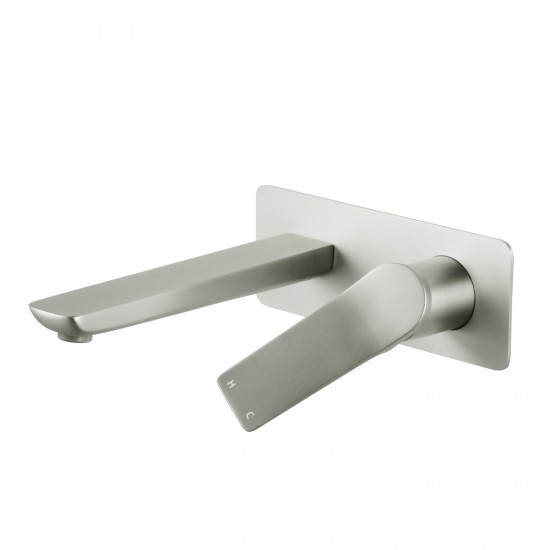 Rumia Brushed Nickel Bathtub Spout Basin Wall Mixer With Spout Water Spout