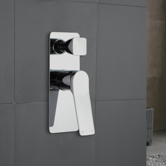 Rumia Chrome Shower Wall Mixer With Diverter