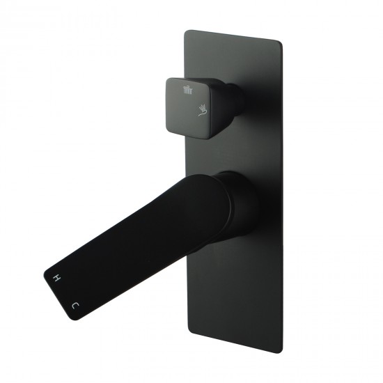 Rumia Shower Wall Mixer With Diverter Matt Black