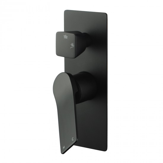 Rumia Shower Wall Mixer With Diverter Matt Black