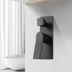 Rumia Shower Wall Mixer With Diverter Matt Black