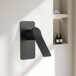 Rumia Shower Wall Mixer Solid Brass Watermark Matt Black