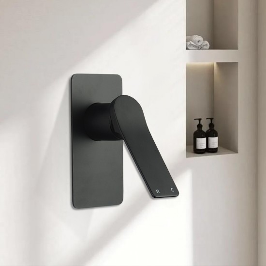 Rumia Shower Wall Mixer Solid Brass Watermark Matt Black