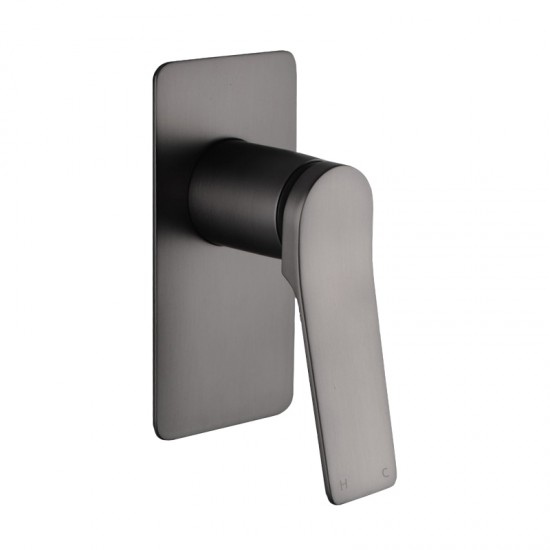 Rumia Brushed Gunmetal Grey Bath/Shower Wall Mixer