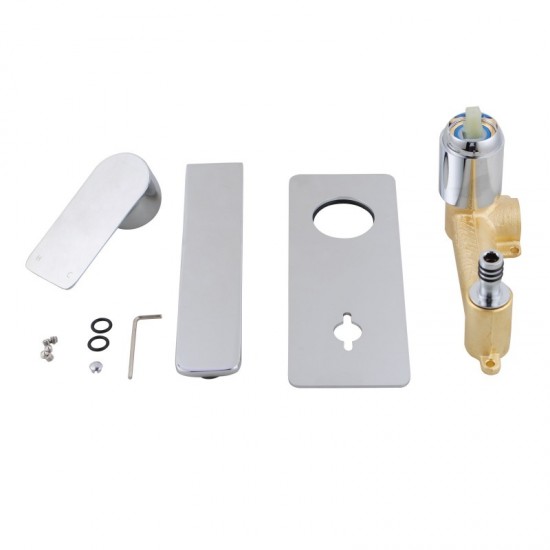 Chrome Bathtub/Basin Wall Mixer With Spout Wall Mounted Color Up Extend