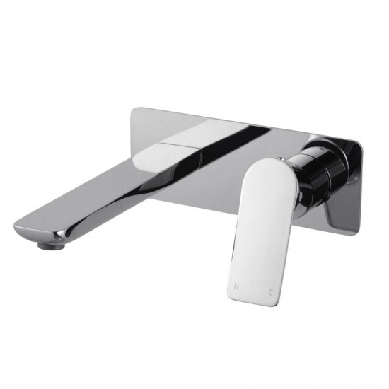 Chrome Bathtub/Basin Wall Mixer With Spout Wall Mounted Color Up Extend