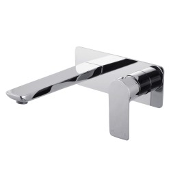 Chrome Bathtub/Basin Wall Mixer With Spout Wall Mounted Color Up Extend